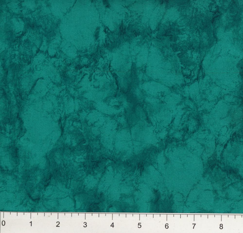Dark Teal Marble Stone 100% Cotton Fabric by the 1/4 yard