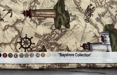 Robert Kaufman Cotton Fabric BAYSHORE Collection Lighthouses Nautical 4 Yds
