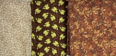 Vintage Lot of 3 Pieces Brown Print Sewing Fabric 6 Yards Total