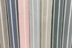 Linen Look Jacquard Striped Fabric Home Decor Material – 140cm wide – Pink