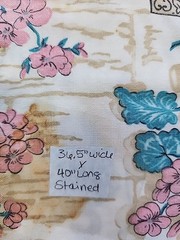 40s 50s Floral Motifs Cotton Fabric 36.5″w X 1.1yds Feedsack Style STAINED
