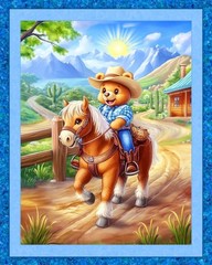 *PANEL* 36×45 TEDDY BEAR COWBOY – SO ADORABLE – GREAT BABY QUILT – SHARP DIGITAL