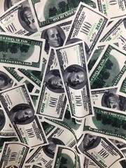 Money pattern 4 way stretch spandex fabric, one hundred dollar bill, BTY 60″