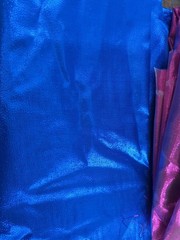 Lot of Fabric, shiny pink, blue and silver, 5oz