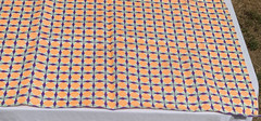 Veloutine Geometric Fabric Orange Purple Green Retro Mid Century 76″ x 32″ mcm