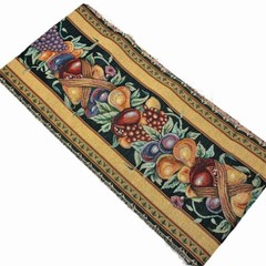 Old World Italy Fruits Tapestry Runner or Placemat Unfinished Fabric Per Yard