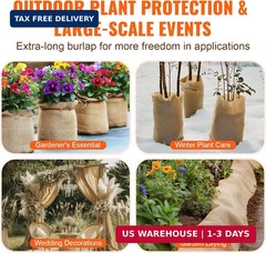 VEVOR Burlap Fabric Roll, 36″ x 150 ft, High Density Wide Natural Burlap Fabric