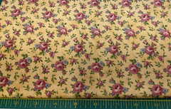 SWEET ROMANCE – ROSES ON MUSTARD BY BLACKBIRD DESIGNS FOR MODA – 1 YARD
