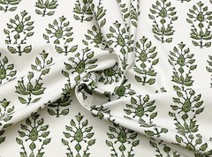 BALLARD DESIGNS ANNIE SAGE GREEN GEO FLORAL MULTIPURPOSE FABRIC BY THE YARD 54″W
