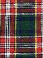 Tartan Cotton Fabric Plaid Red Navy-Blue White Green Gold 3.15 Yards x 44 Inches