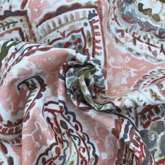 5.25 Yards 100% Linen Paisley Home Decor Fabric
