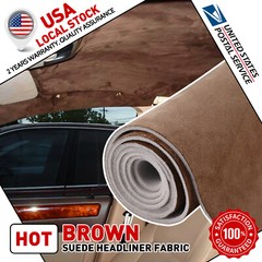 80″x 60″ Brown New Foam Backed Headliner Fabric for Car Roof Panel Lining 3mm