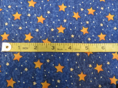Nancy J. Smith & Lynda S. Milligan COTTON FABRIC BLUE ORANGE YELLOW STARS 2 YDS