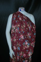 Rayon Stretch Jersey Knit Fabric Beautiful Floral Maroon/Pink/Aqua/Green 9oz