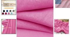 Linen Fabric by the Yard, 61 Inch Wide Pink Blend Cloth, 60% Linen 40%