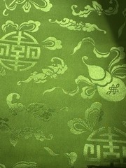 Chinese Bright Green Lucky Symbols 100% Silk – Shanghai.