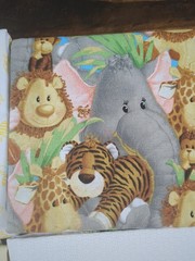 Lot of baby themed Fabric, bees and animals, yellow and white, 1lb 2oz