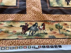 CRANSTON VIP FABRIC HORSE PILLOW PANELS 4 CHEATER QUILT BLOCKS
