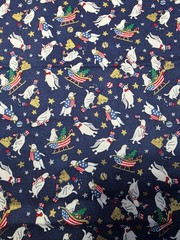 PATRIOTIC SCATTERED PENGUINS MADE FOR JOANN STORES COTTON FABRIC 3/4 YD G7
