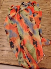 Twig& Arrow TIE DYE PRINT BROWN, BLUE, RED & GREEN Cover One Size