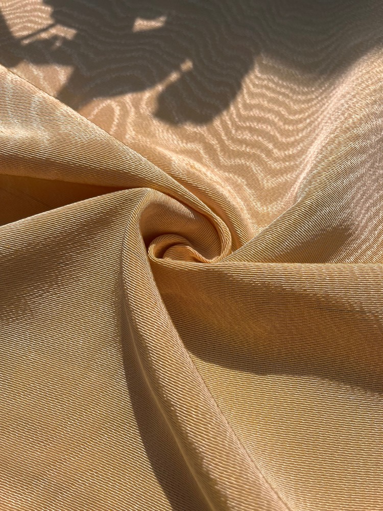 Yellow Silk Moire Fabric By 2 Meters. Watermark Patterned, Multicolor Options.