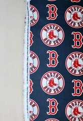 Boston Red Sox ~ Logo Pattern MLB Cotton Fabric 1/4 Yard 9” X 56”