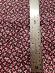 Pink Dark Grey Geometric Pattern Squares Diamonds VTG Cotton Fabric 1.5 Yx44″ W