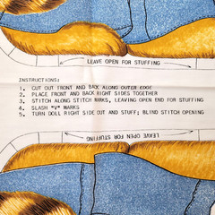 Vintage Spring Mills Raccoon Overalls Pillow Fabric Panel Uncut 12×18 2 Sided