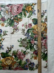 Fabric Stanley King Studios Screen Print Teflon Finish Floral 2 Pieces