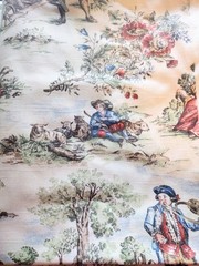 Covington French Country Fabric Toile Shepherd Boy Girl 54″W x 1 3/4 yd