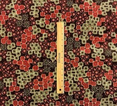 DESIGNER FLORAL GEO VELVET SPA BLUE RED CUSHION HIGHEND FABRIC BY 1/2 YARD 50″W