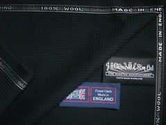 100% MERINO WOOL SUITING FABRIC IN “Black” MADE IN ENGLAND By Clissold – 3.45 m