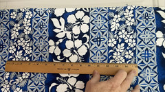 TRANS PACIFIC TEXTILES Hawaiian Flowers Floral Blue & White Fabric 44″ wide 19″