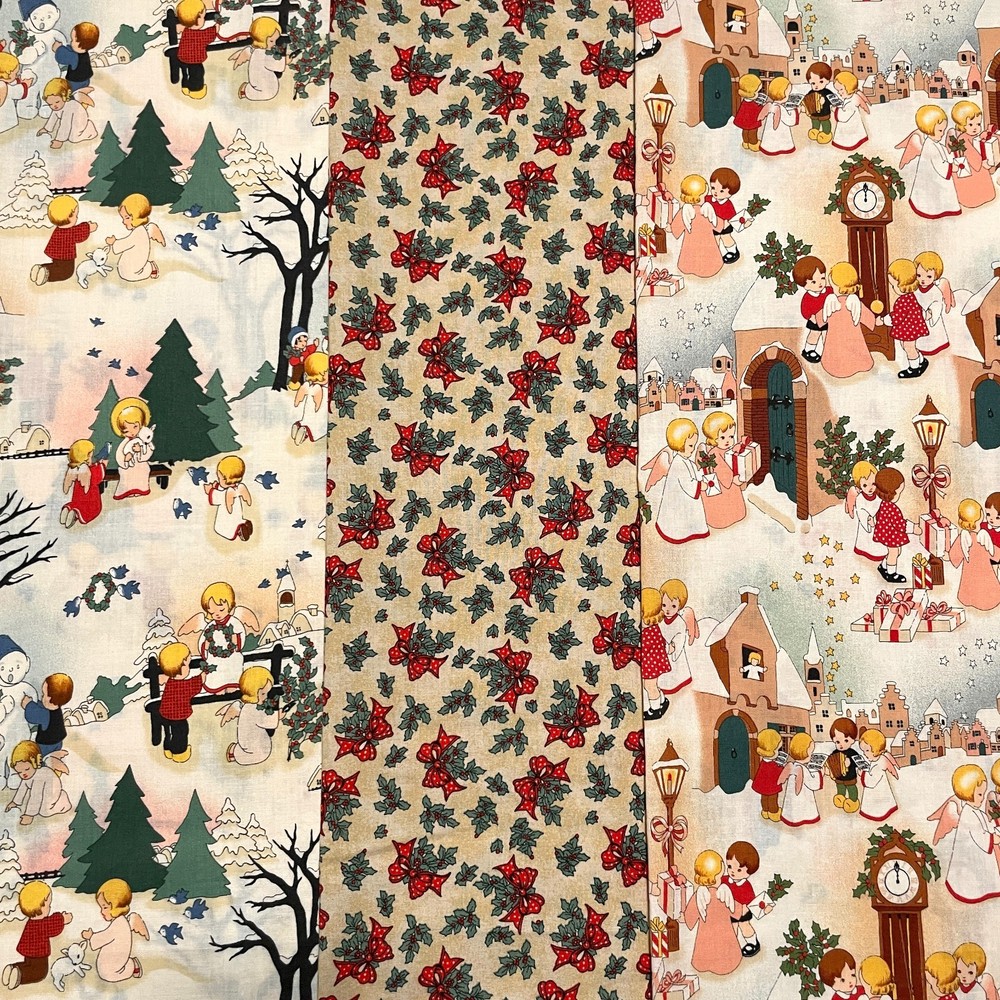 Vintage Children Blessings of the Season RJR Fabrics Cotton 3-FAT QUARTERS 18×21