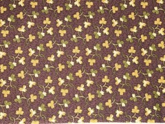 By 1/2 Yd “Vintage Stitches” Brown Floral Cotton Fabric Thimbleberries 2005 RJR