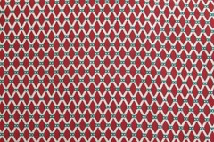 Fabric 100% Cotton YARDAGE Dark Red Diamonds with Cream Green Circles at points