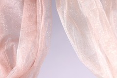 Peach Glitter Tulle Fabric by the Yard, Sparkly Tulle for Dresses and Decor