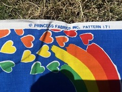Princess Fabrics Inc #171 Rainbows & Hearts Cotton Fabric 74” See Pictures LGBTQ