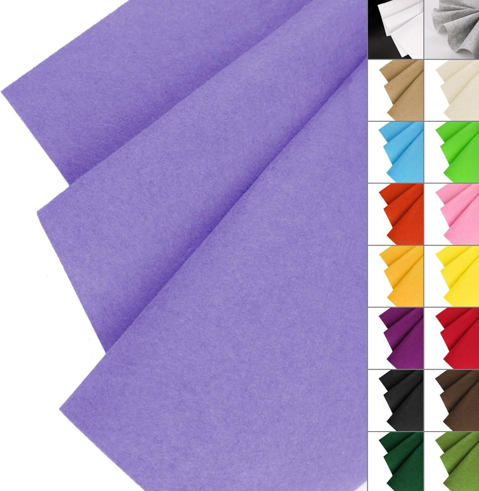 Lavender Felt Fabric 36″ X 36″ (1 Square Yard), Stiff 1.2Mm Thick Felt Square fo