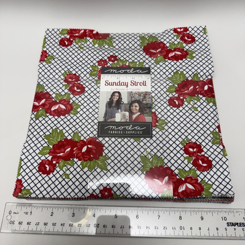 Moda Sunday Stroll Bonnie & Camille LAYER CAKE 42 10″ Squares Quilt Fabric New
