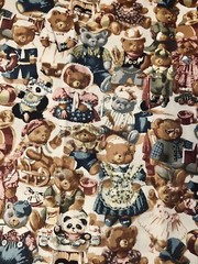 COLLECTIBLES by Marti Michell TEDDY BEARS Allover 4 Hancock/Minnesota BTFQ