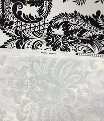 LACEFIELD DESIGNS MARSEILLE INK BLACK FLORAL DAMASK CALAIS FABRIC BY THE YARD