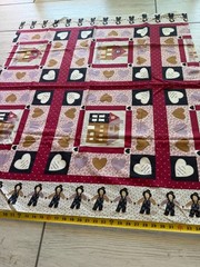 VTG Country Classic Simple Traditions Ameritex Fabric Houses Hearts Folk Art 3YD