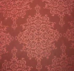 DONGHIA FIAMMA RED FLORAL MEDALLION JACQUARD FURNITURE FABRIC BY YARD 55″W