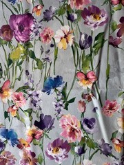 Clarke & Clarke Wild Meadow Damson Designer Fabric Remnant 24″x34″