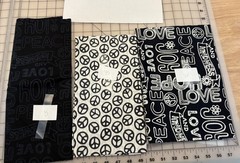 3 pieces of Island Batik Black & White Batik Fabric – over 1 3/4 yards total