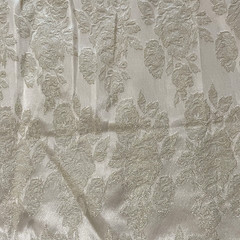 Floral Gold Satin Jacquard Brocade Fabric – 60″ Wide x 1.30 Yards