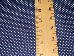 By 1/2 Yd Vintage Flocked Dotted Swiss Fabric Navy Blue and White BTHY