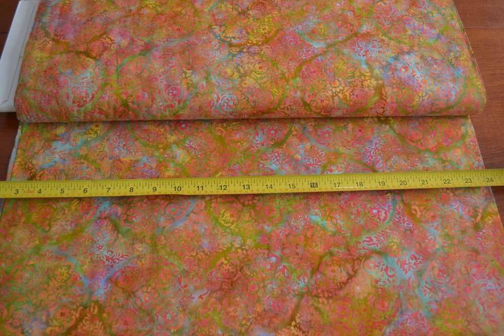 By 1/2 Yd, Bright Colorful Cotton Batik, Indonesia, Hoffman/J-2381/Poppy, B493