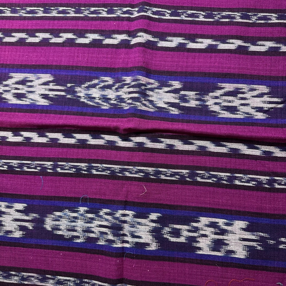 Guatemalan Fabric Icot 18 Inches Wide By 36 Inches Long Blue White Purple Hand W